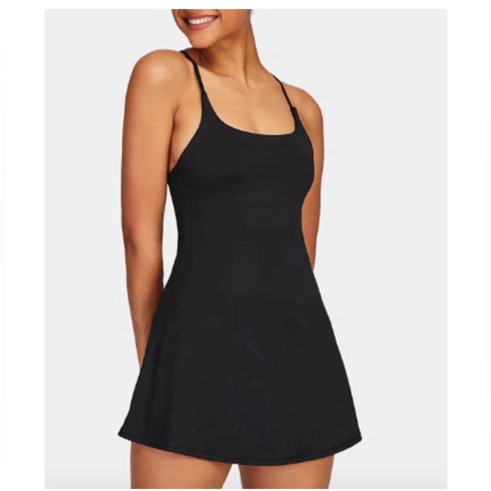 NWT Halara Women's  Backless 2-in-1 Casual maybe workout Dress Black Size M